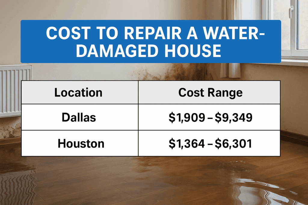 Cost to repair water damaged house