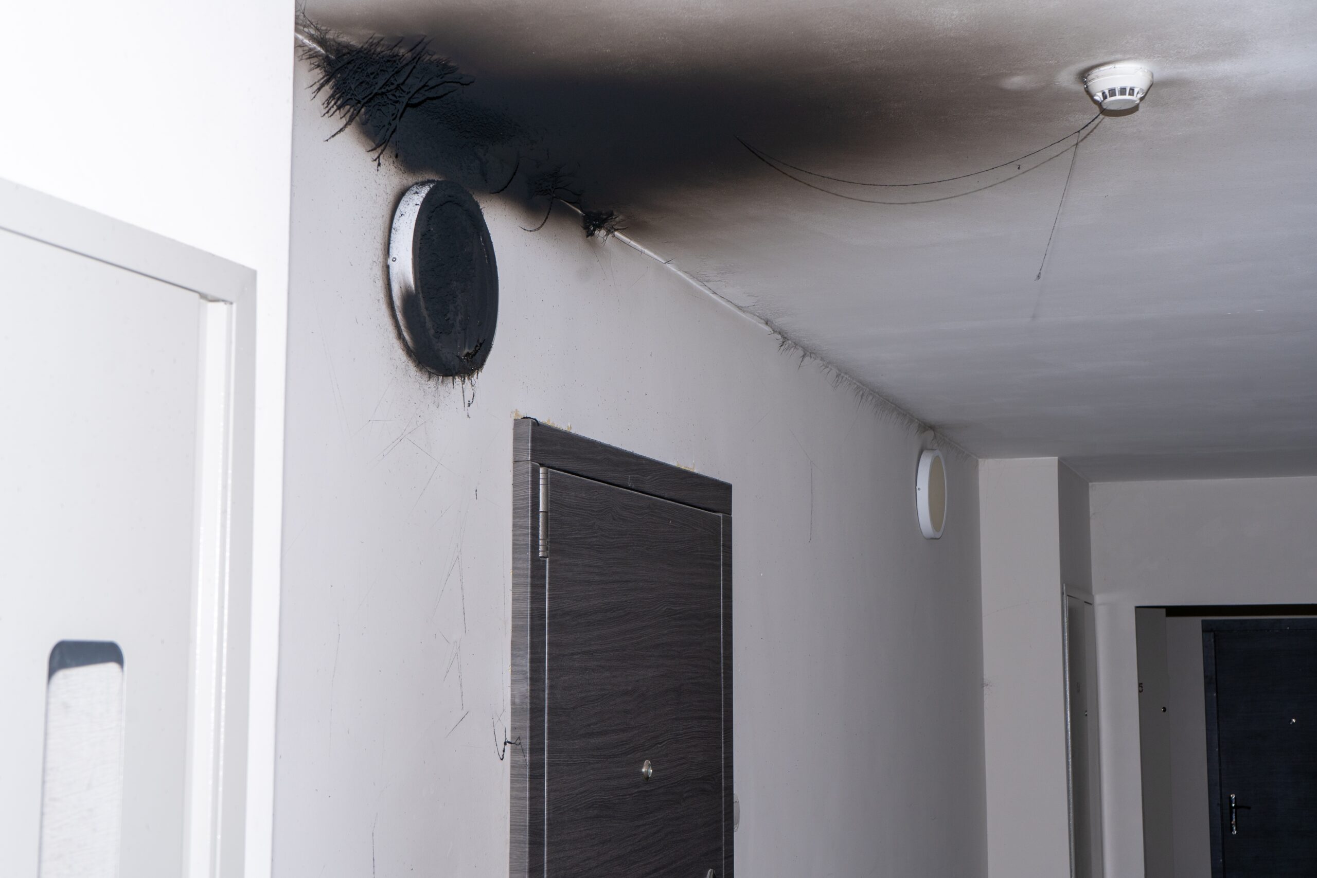 fire damage ceiling damage and soot
