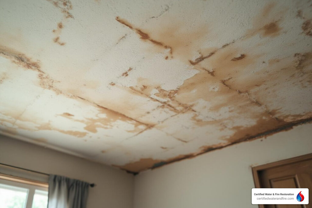 ceiling damaged by water