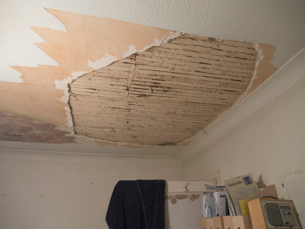 water damage bathroom ceiling
