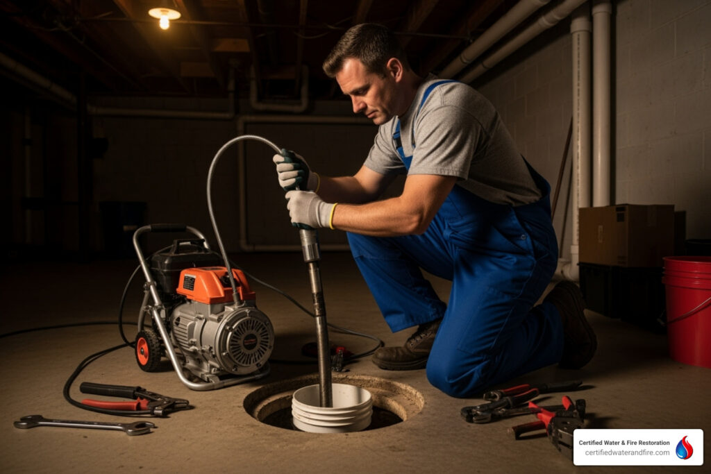 sewage line cleaning