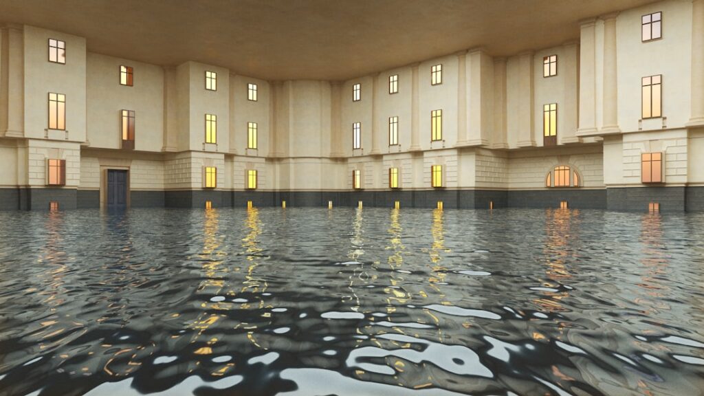 flooded living room - House flood cleanup