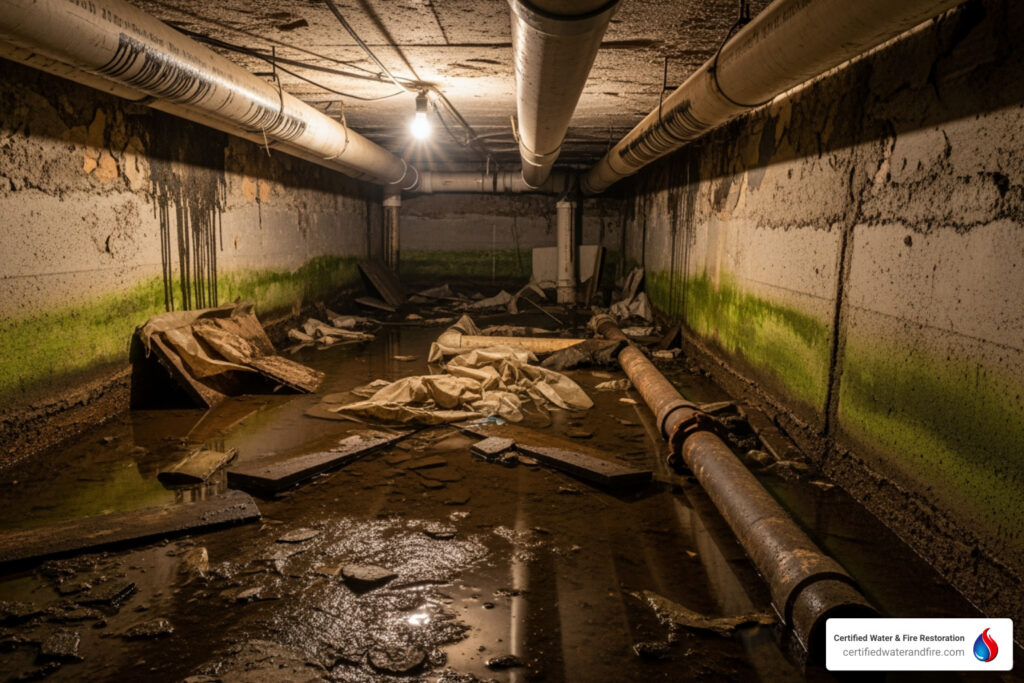 Crawl Space Sewage Cleanup
